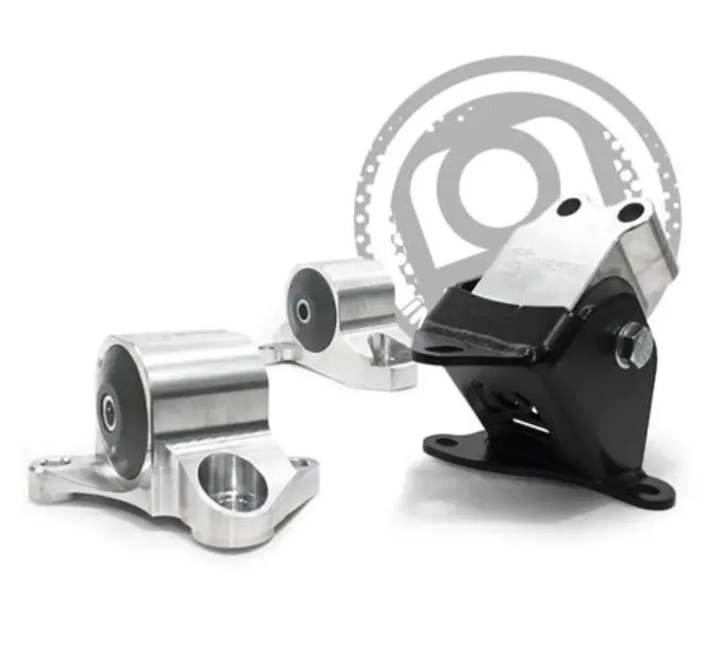 Innovative Motor Mounts For 1996–2000 Honda Civic & Del Sol – Black Aluminum, 75A Durometer Bushings, 3-Bolt Design 1