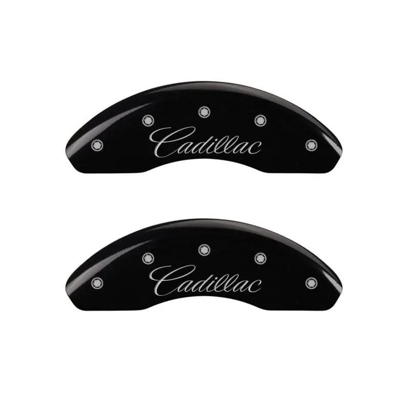 Mgp 4-Piston Caliper Covers – Engraved Front & Rear Set With Black Finish And Silver Accents For Cadillac Ats 1