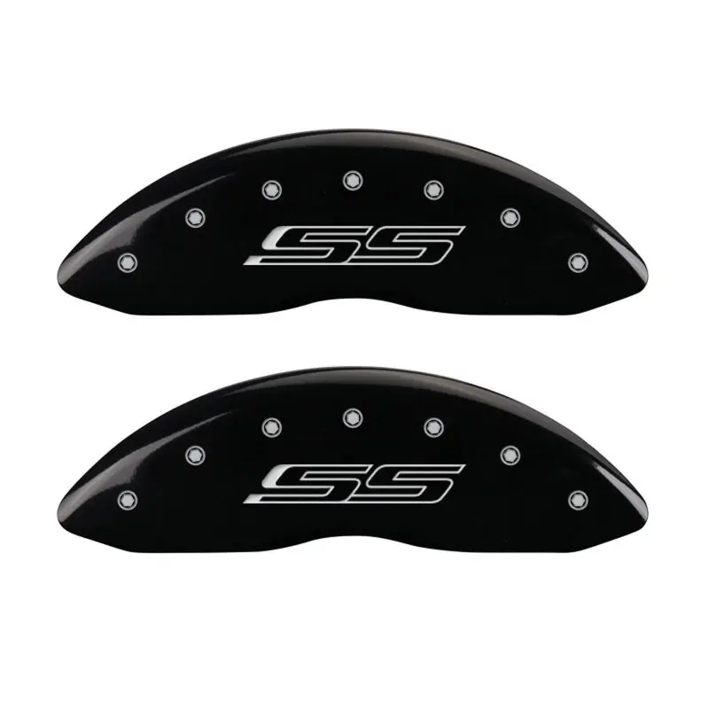 Mgp Engraved 4-Piston Caliper Covers – Front & Rear, Gen 5/Ss Black W/ Silver Accent 1
