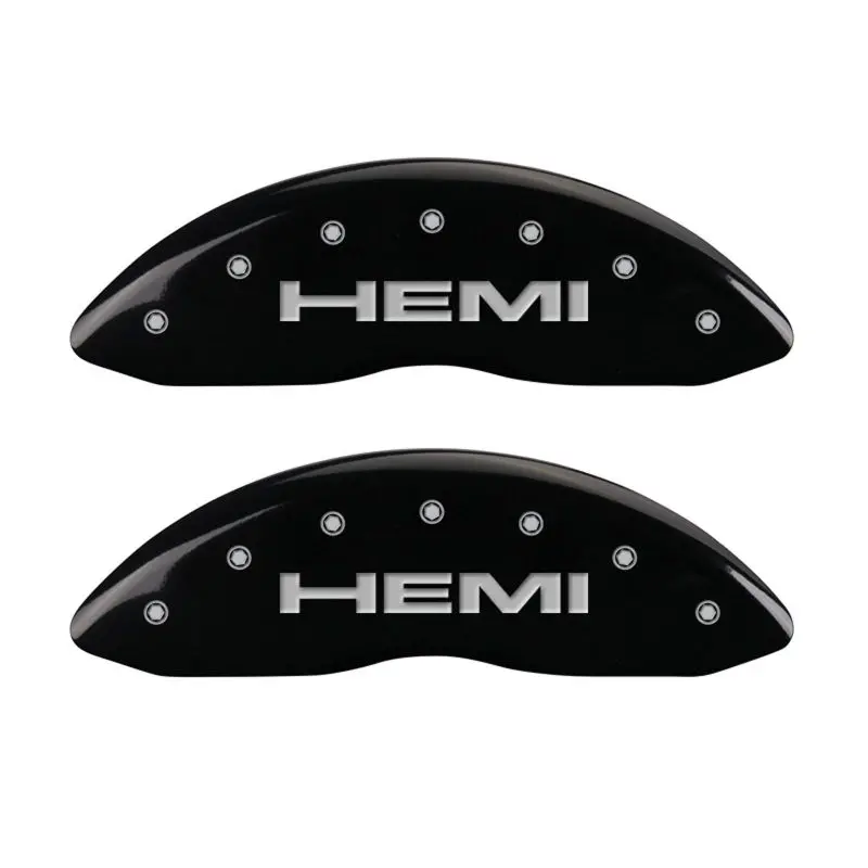 Mgp Engraved 4-Piston Caliper Covers – Front & Rear, Hemi Black W/ Silver Accent 2