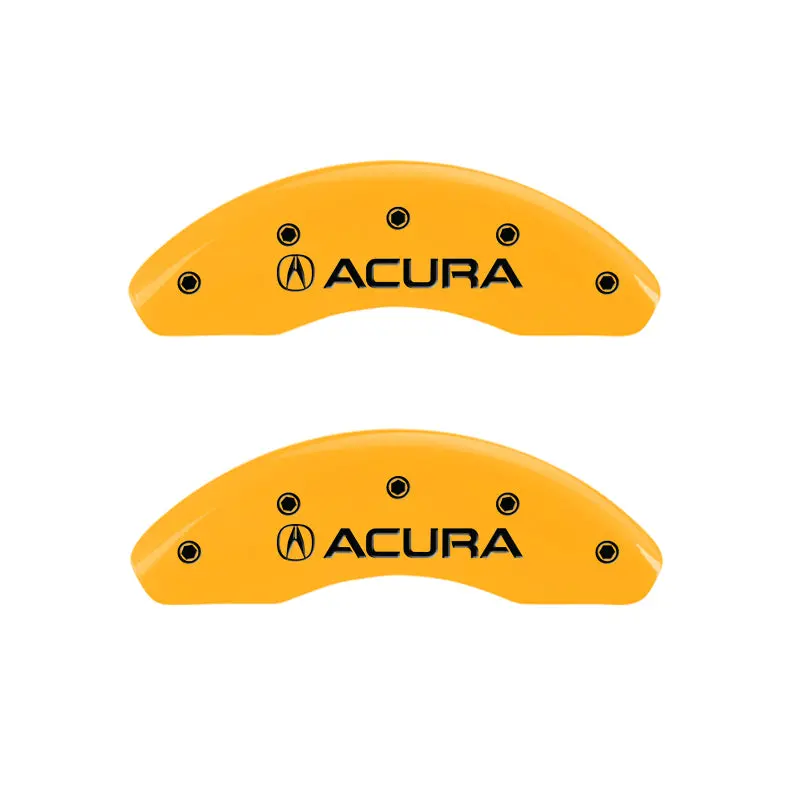 Mgp Engraved Caliper Covers – Acura Yellow Finish With Black Char Accent, Front & Rear Set For 2006 Acura Tl 1