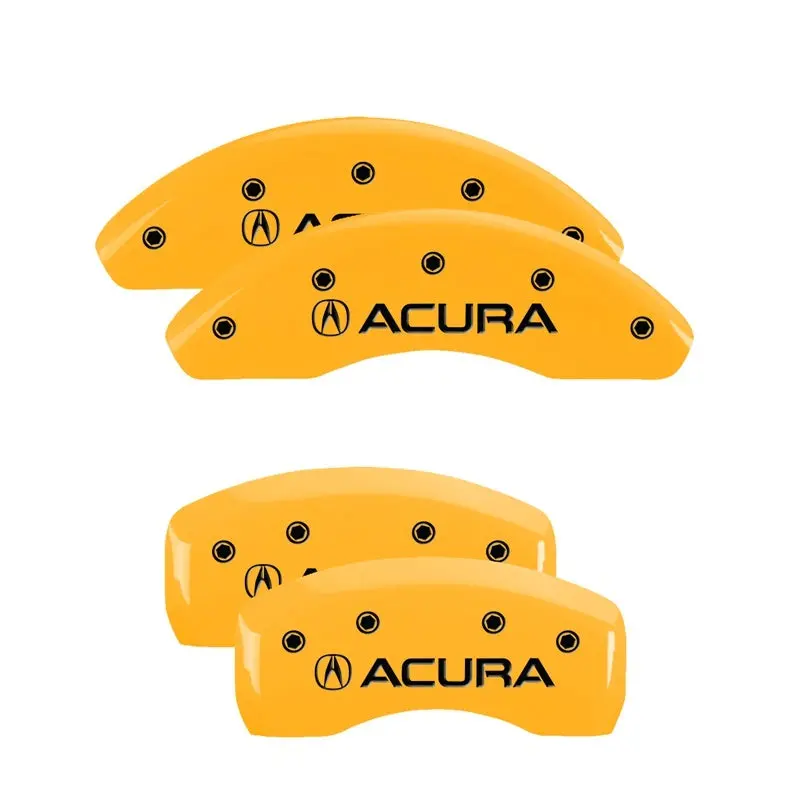 Mgp Engraved Caliper Covers – Acura Yellow Finish With Black Char Accent, Front & Rear Set For 2006 Acura Tl 2