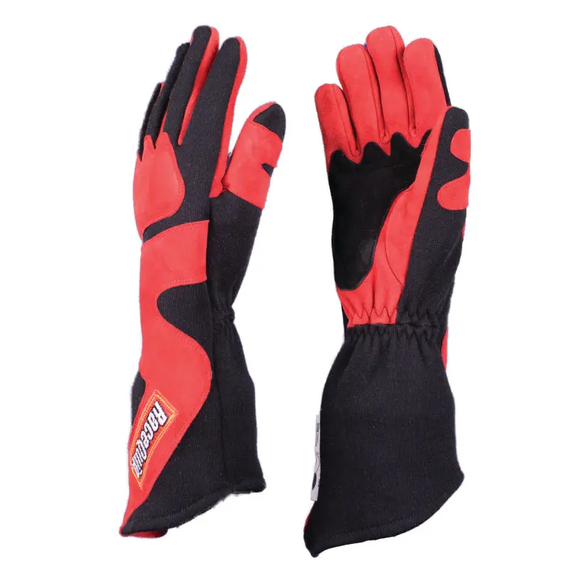 Racequip Sfi-5 Rated Racing Gloves – Red/Black, Small Size, Long-Angle Cut Design 1