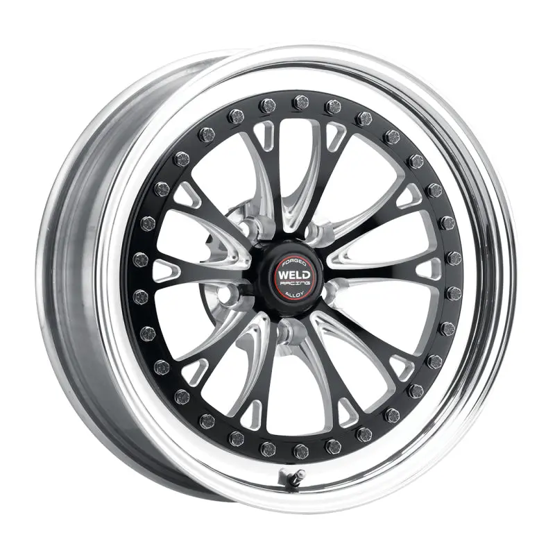 Weld Vitesse Drag Wheel – 17X10", 5X4.5", 8" Backspace, Polished Non-Beadlock Design In Low Pad Black 1