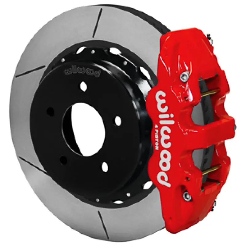 Wilwood Aero4 Rear Brake Kit With 14" Rotors For 1988–1998 Gm C1500 Trucks – Red Finish 1