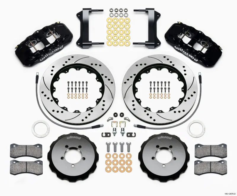 Wilwood Aero6 Drilled Front Brake Hat Kit With Lines For 1999–2012 Subaru Wrx – 14-Inch Rotor Compatible 1